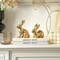 Gold Easter Bunny Decor, Small Bunny Figurines Set of 2, Resin Rabbit Statues, Gold Bunny Easter Tabletop Decor for Spring Centerpiece, Home Mantle Shelf Decor